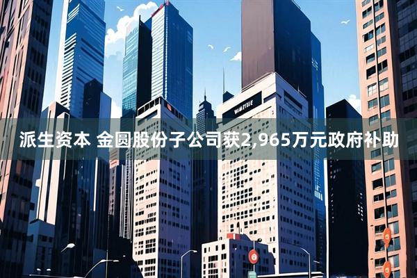派生资本 金圆股份子公司获2,965万元政府补助